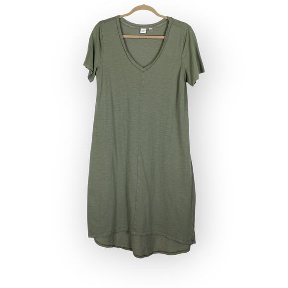 GAP KneeLength Sage Slub Dress CoverUp Medium • Marl Cardigan Large - Picture 10 of 15